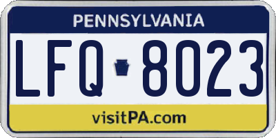 PA license plate LFQ8023