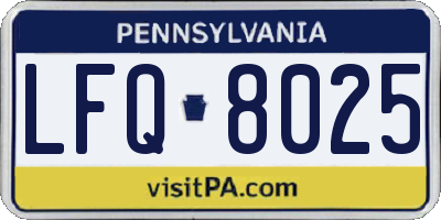 PA license plate LFQ8025
