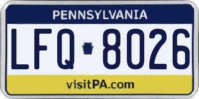 PA license plate LFQ8026