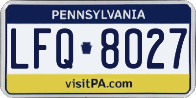 PA license plate LFQ8027