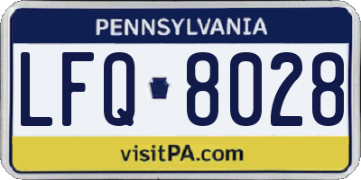 PA license plate LFQ8028