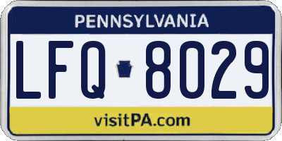 PA license plate LFQ8029