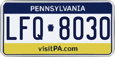 PA license plate LFQ8030