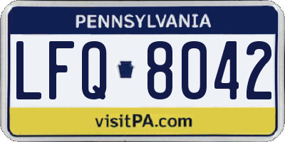 PA license plate LFQ8042