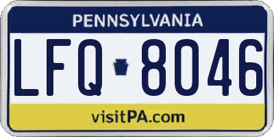 PA license plate LFQ8046