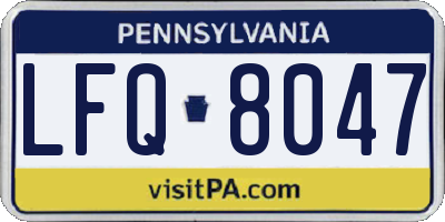 PA license plate LFQ8047
