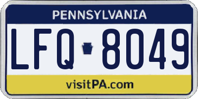 PA license plate LFQ8049
