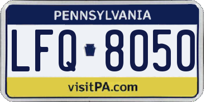 PA license plate LFQ8050