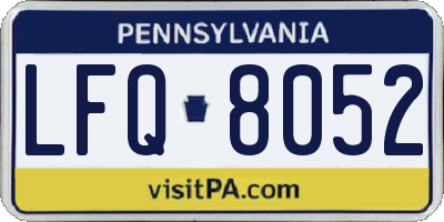 PA license plate LFQ8052