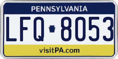 PA license plate LFQ8053