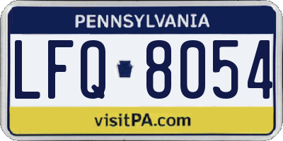 PA license plate LFQ8054