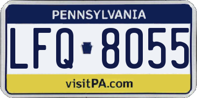 PA license plate LFQ8055