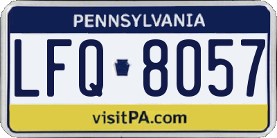 PA license plate LFQ8057