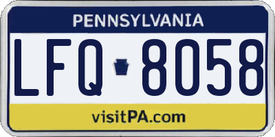 PA license plate LFQ8058