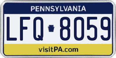 PA license plate LFQ8059