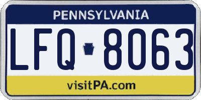 PA license plate LFQ8063