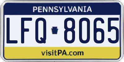 PA license plate LFQ8065