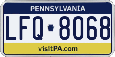 PA license plate LFQ8068
