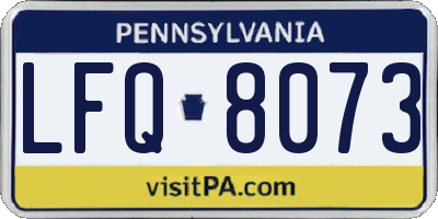 PA license plate LFQ8073