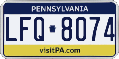 PA license plate LFQ8074