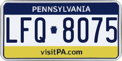 PA license plate LFQ8075