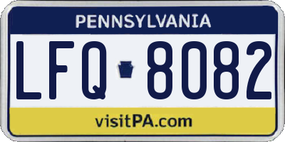 PA license plate LFQ8082