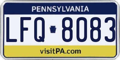 PA license plate LFQ8083