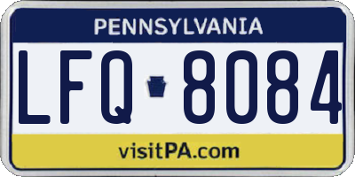 PA license plate LFQ8084