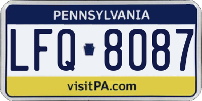 PA license plate LFQ8087