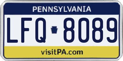 PA license plate LFQ8089