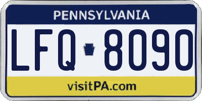 PA license plate LFQ8090