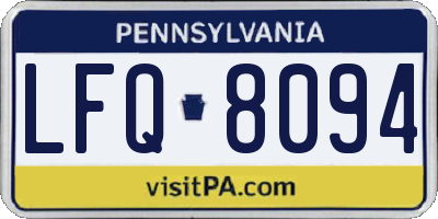 PA license plate LFQ8094