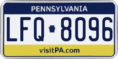 PA license plate LFQ8096