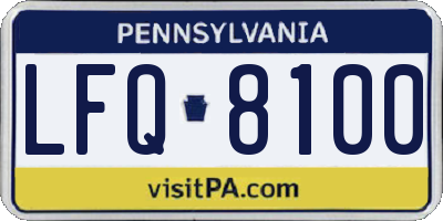 PA license plate LFQ8100