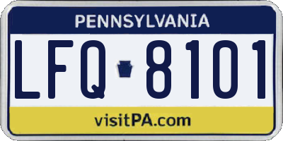 PA license plate LFQ8101