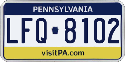 PA license plate LFQ8102