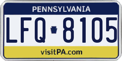 PA license plate LFQ8105