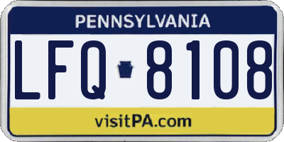 PA license plate LFQ8108