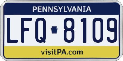 PA license plate LFQ8109