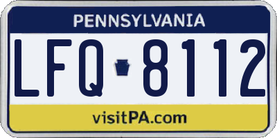 PA license plate LFQ8112