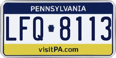 PA license plate LFQ8113