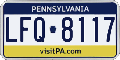 PA license plate LFQ8117