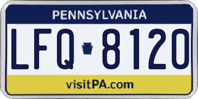 PA license plate LFQ8120