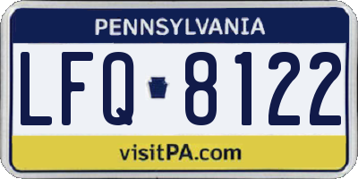 PA license plate LFQ8122