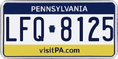 PA license plate LFQ8125