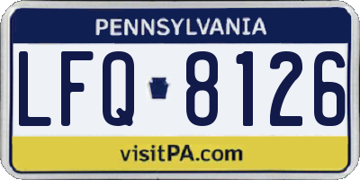 PA license plate LFQ8126