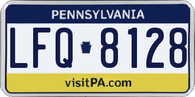 PA license plate LFQ8128