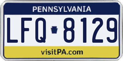 PA license plate LFQ8129