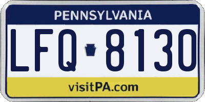 PA license plate LFQ8130