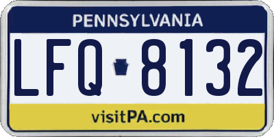 PA license plate LFQ8132